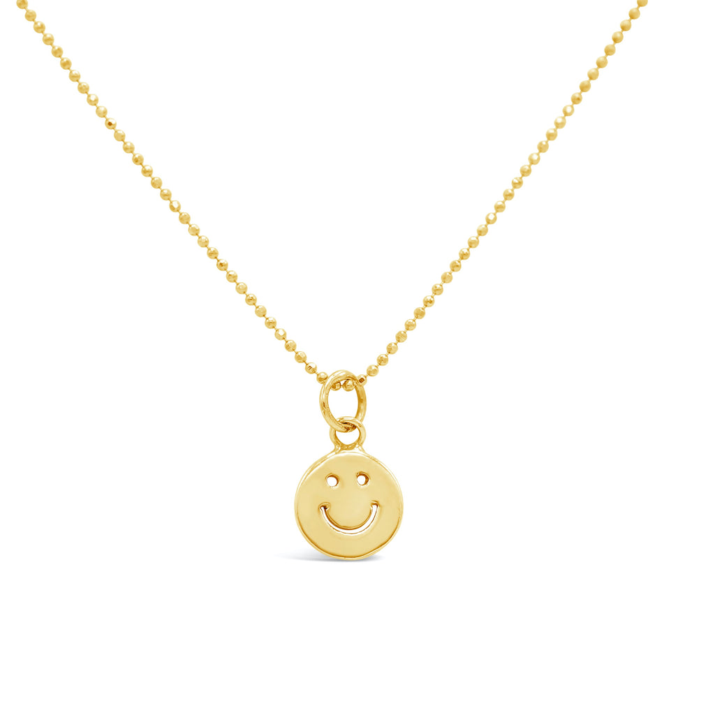 Smiley Face 14k Charm Necklace