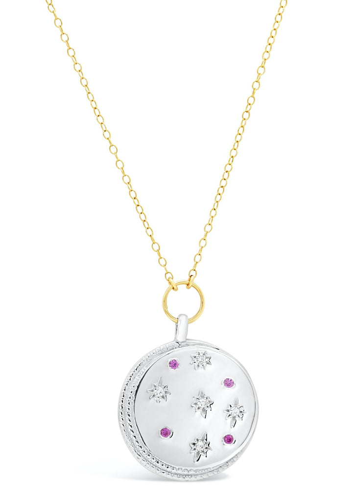 Diamond and Ruby Medallion Necklace