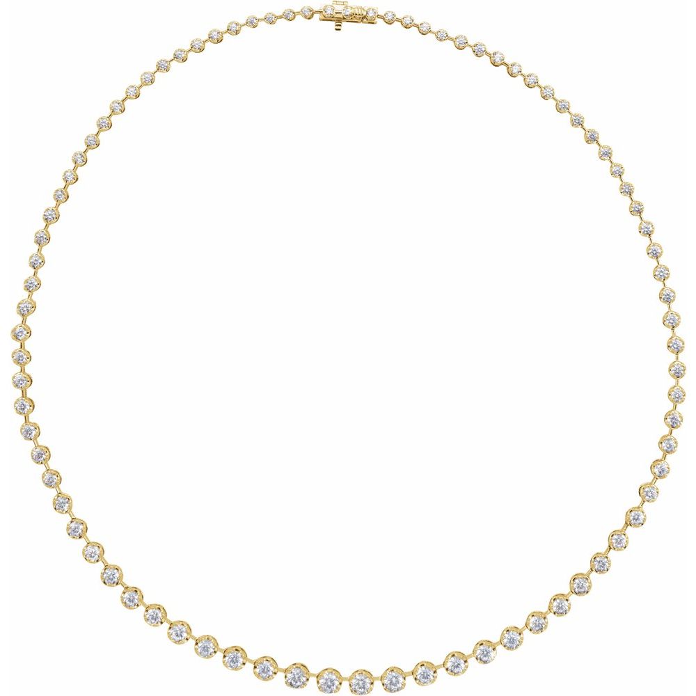 14K Yellow 6 3/4 CTW Lab-Grown Diamond Line 16" Necklace