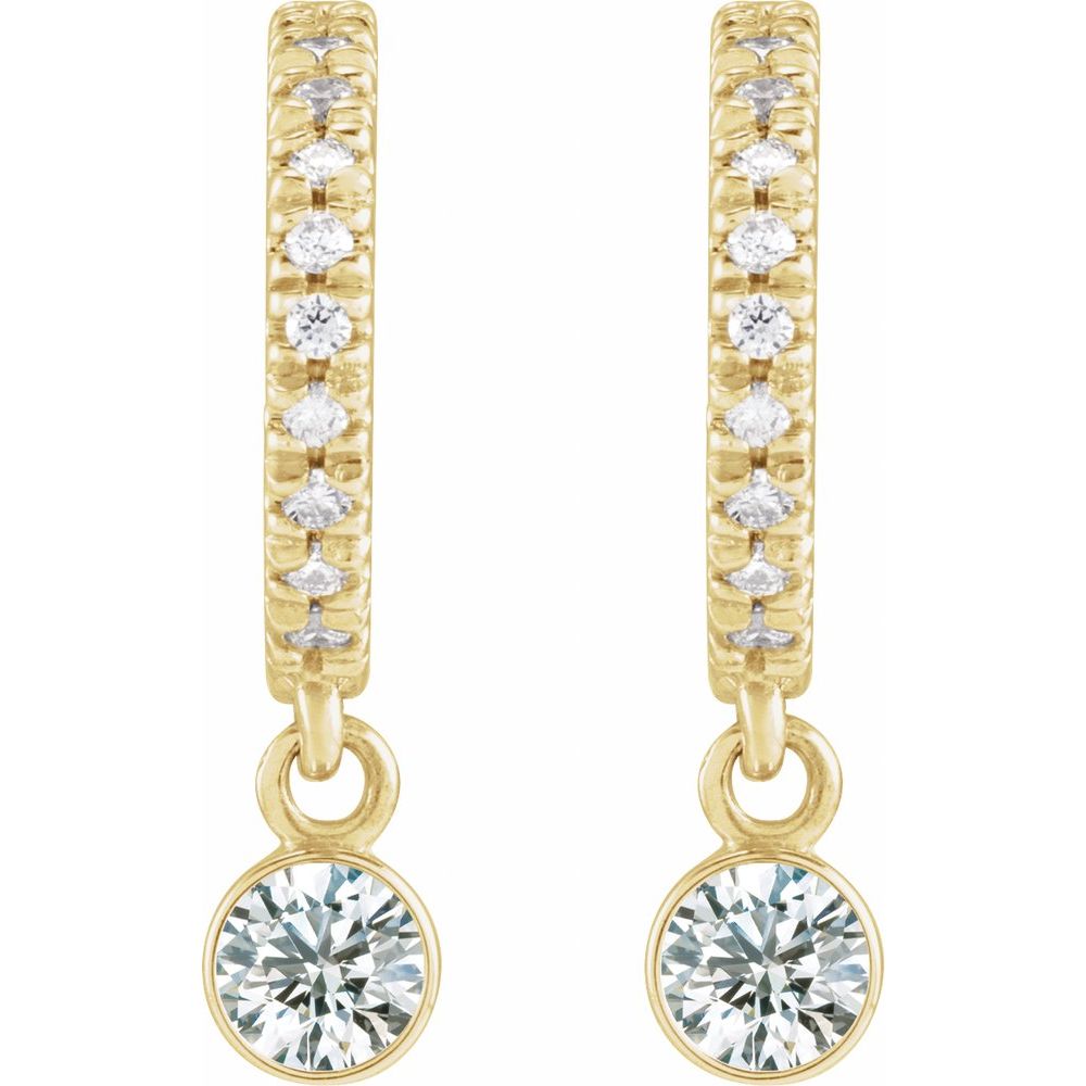14K Yellow 1/4 CTW Natural Diamond French-Set Hoop Earrings