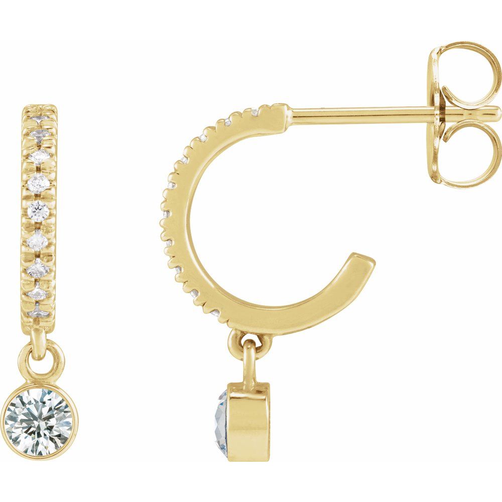 14K Yellow 1/4 CTW Natural Diamond French-Set Hoop Earrings