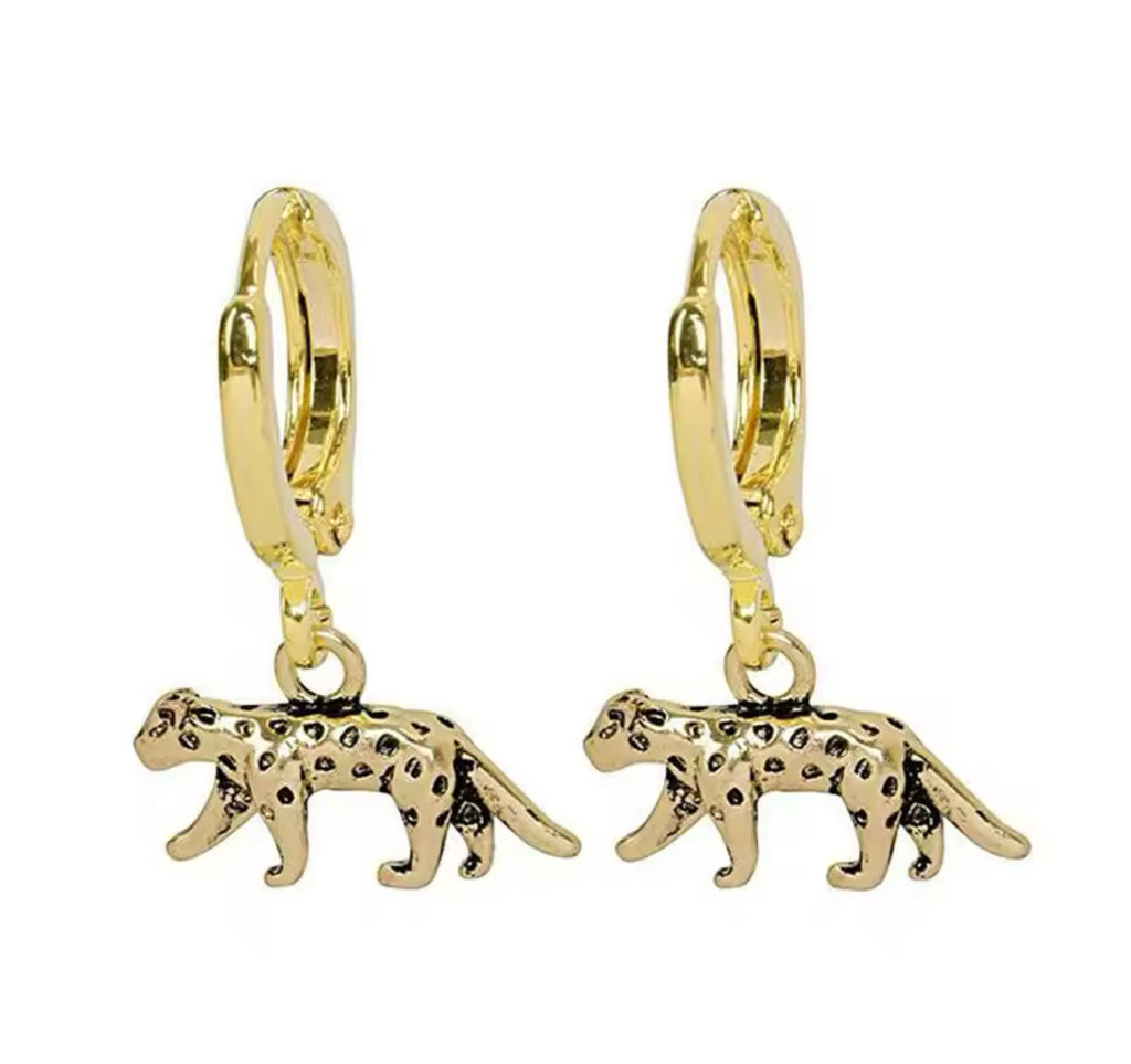 Gold Plated Sterling Silver Panther Earrings