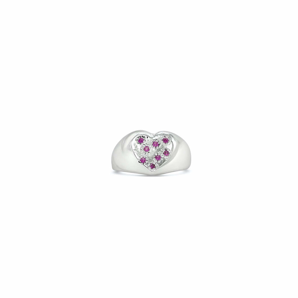 Heart Ring with Ruby