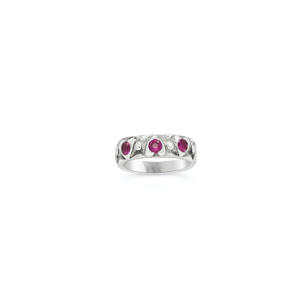 Multi Heart Ring in Ruby