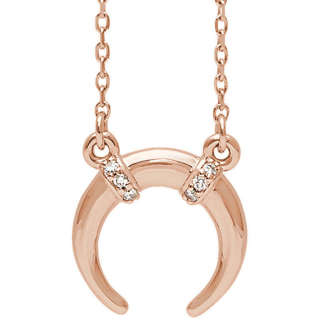 14k Necklace Crescent Diamond