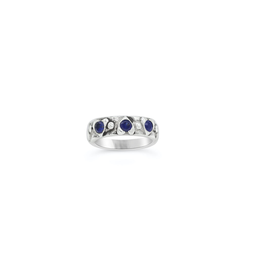 Multi heart Ring in Blue Sapphire