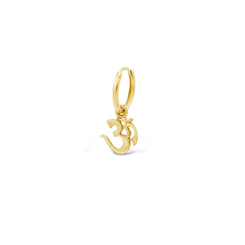 Solitaire 'Om' Charm Huggie