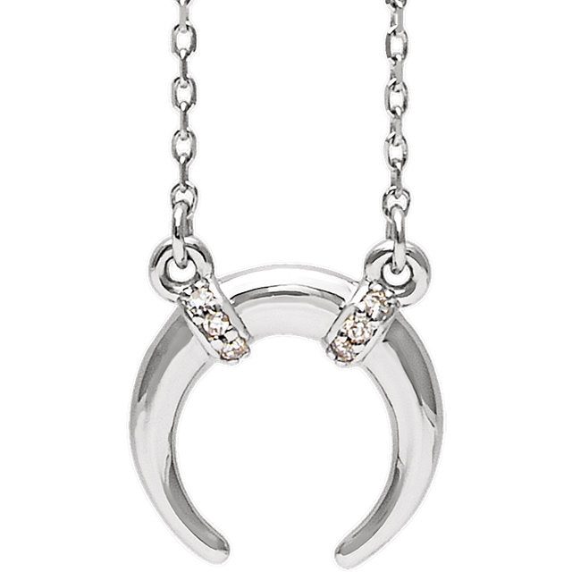 14k Necklace Crescent Diamond