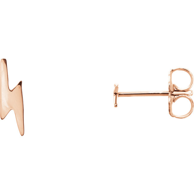 14k Lightning Bolt Studs