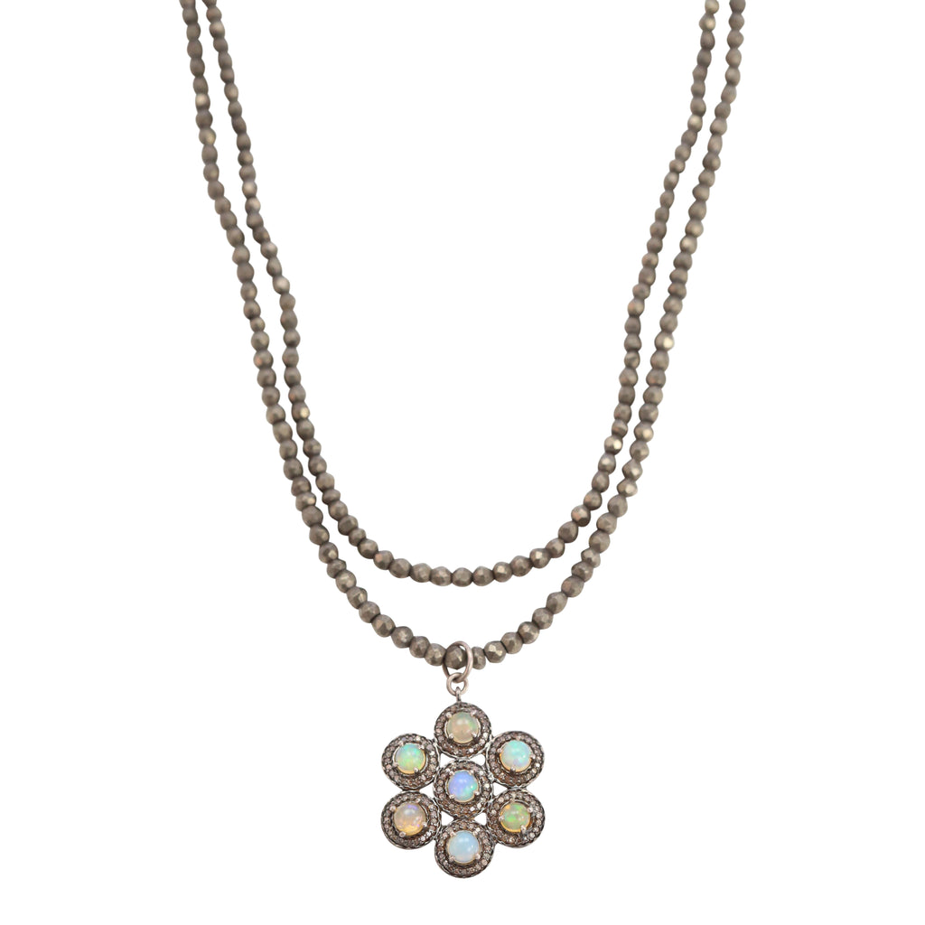 Necklace Diamond Opal Star Pendant