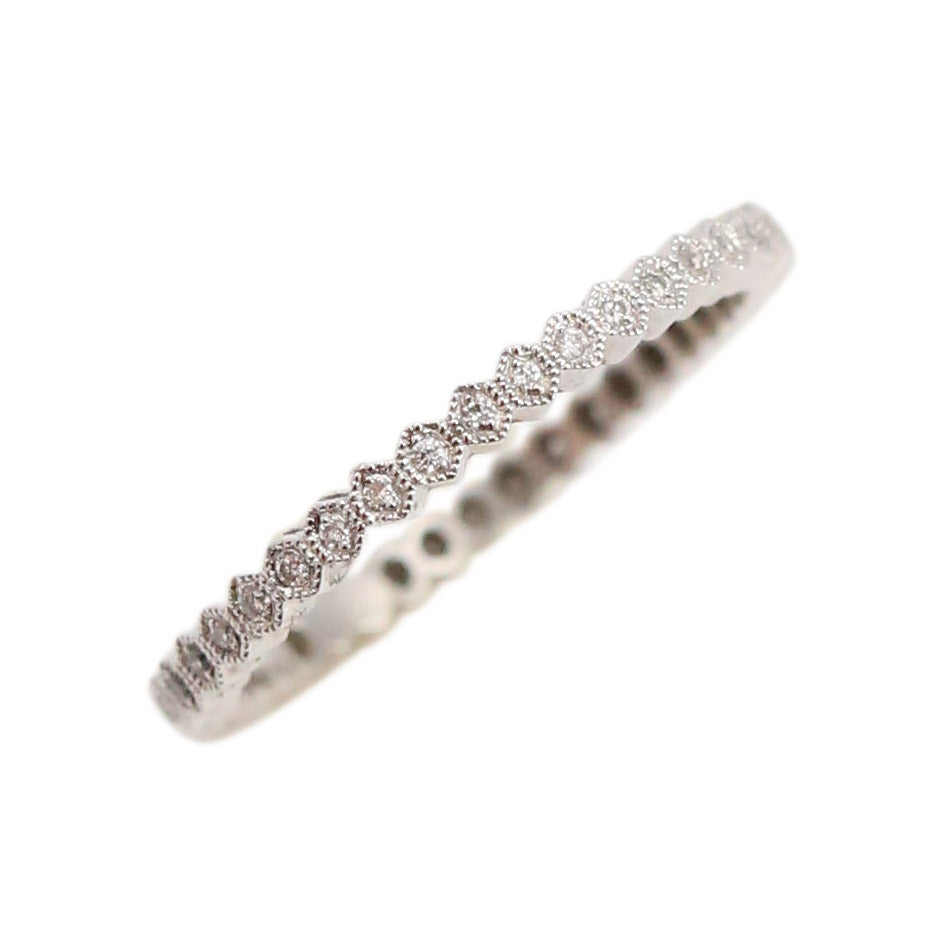 Delicate Diamond Eternity Band in 18kt White Gold Ring