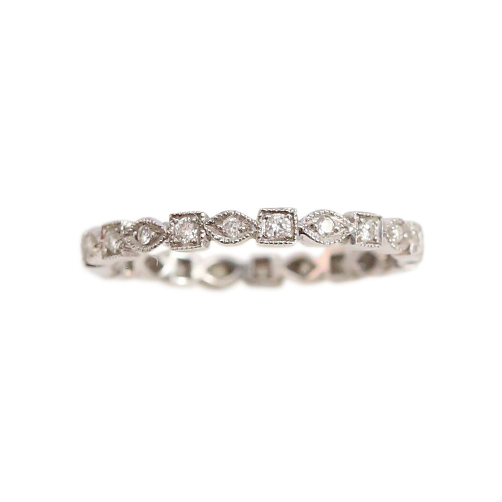 White Gold and Diamond Stacking Ring