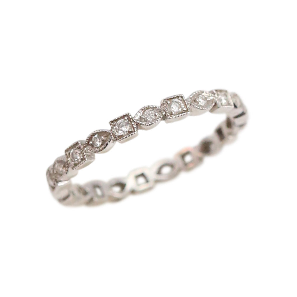White Gold and Diamond Stacking Ring