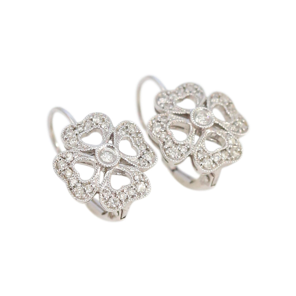 Diamond Clover Shaped Pave Earrings