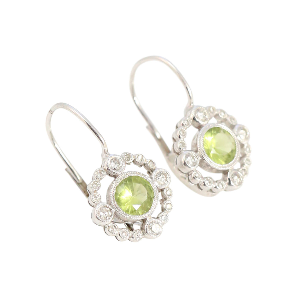 Diamond and Peridot Earrings