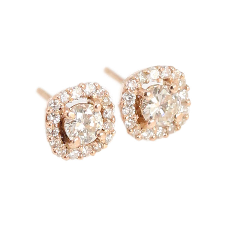 Rose Gold Diamond Studs in 18kt Rose Gold