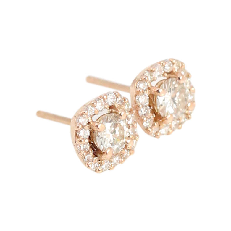 Rose Gold Diamond Studs in 18kt Rose Gold