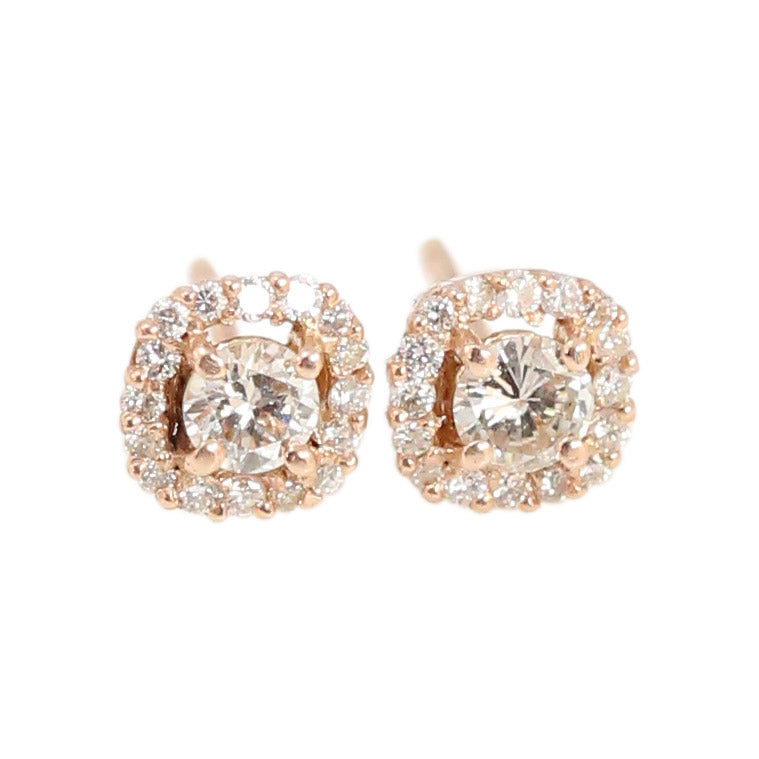 Rose Gold Diamond Studs in 18kt Rose Gold