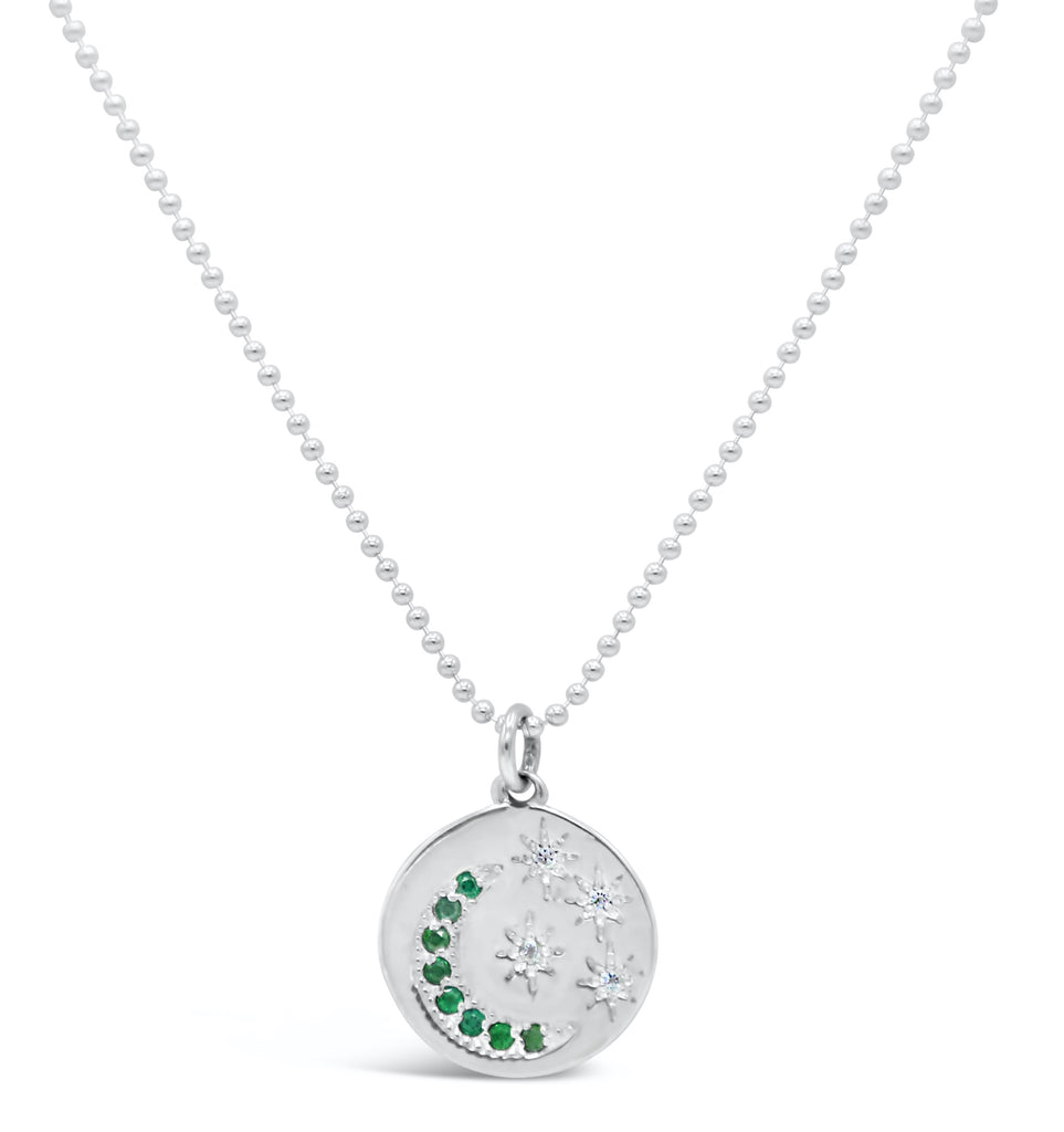 Starry Night Medallion Diamond and Emerald Necklace