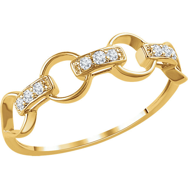 14k Diamond Link Ring