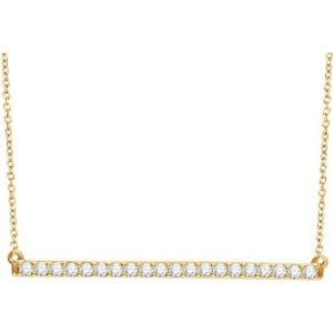 14k Diamond Bar Necklace