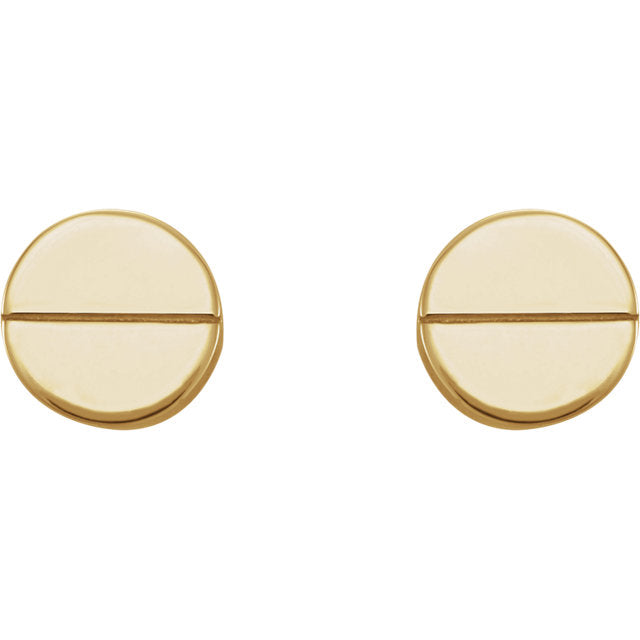 14k Geometric Circle Studs