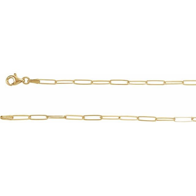 14kt Paper Clip Link Chain Necklace