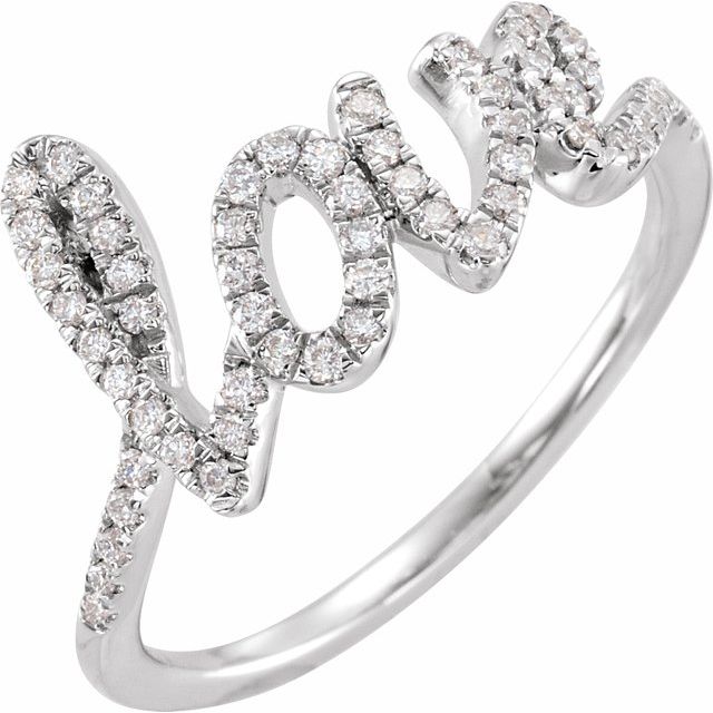 14k Love Diamond Micro-Pave Ring