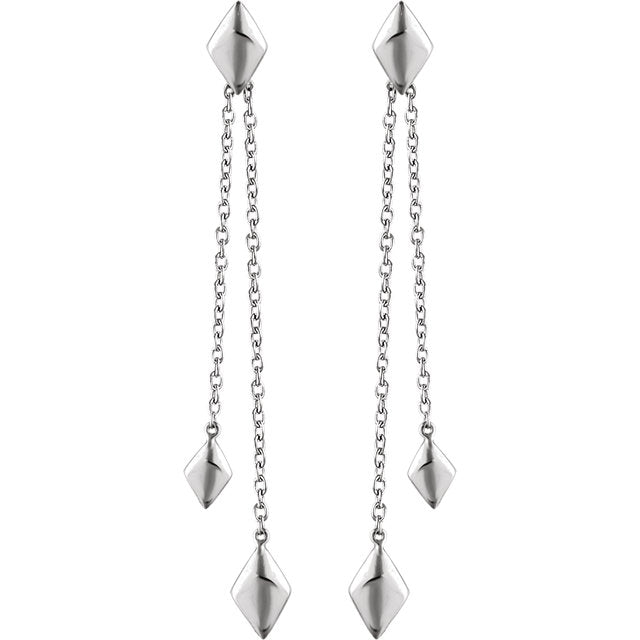 14k Shield Chain Stud Earrings