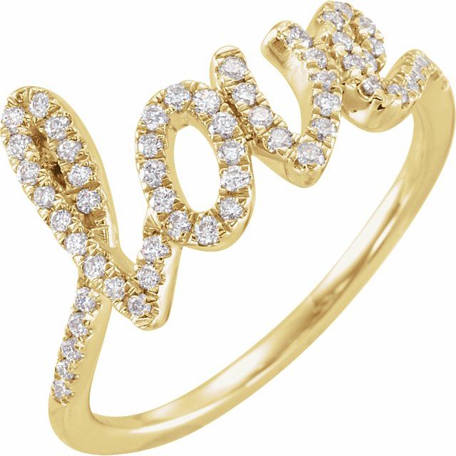 14k Love Diamond Micro-Pave Ring