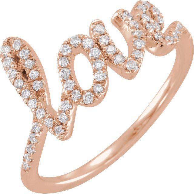 14k Love Diamond Micro-Pave Ring