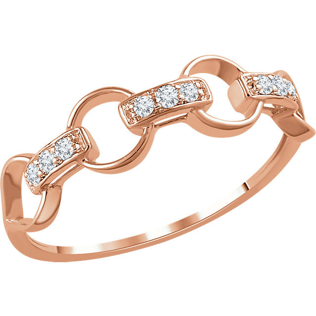 14k Diamond Link Ring