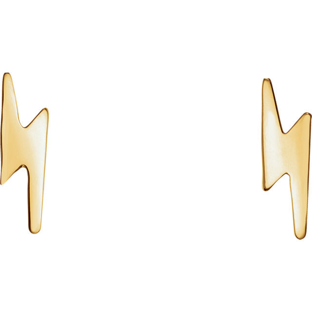 14k Lightning Bolt Studs