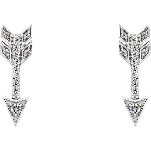 14k Diamond Arrow Studs