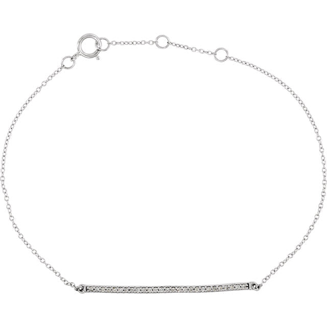 14k Diamond Bar Bracelet