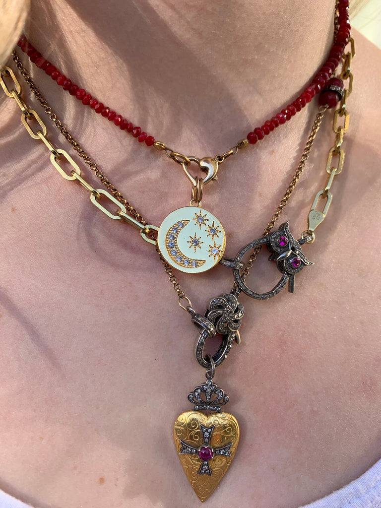 Maltese Cross Heart Crown Pendant Necklace