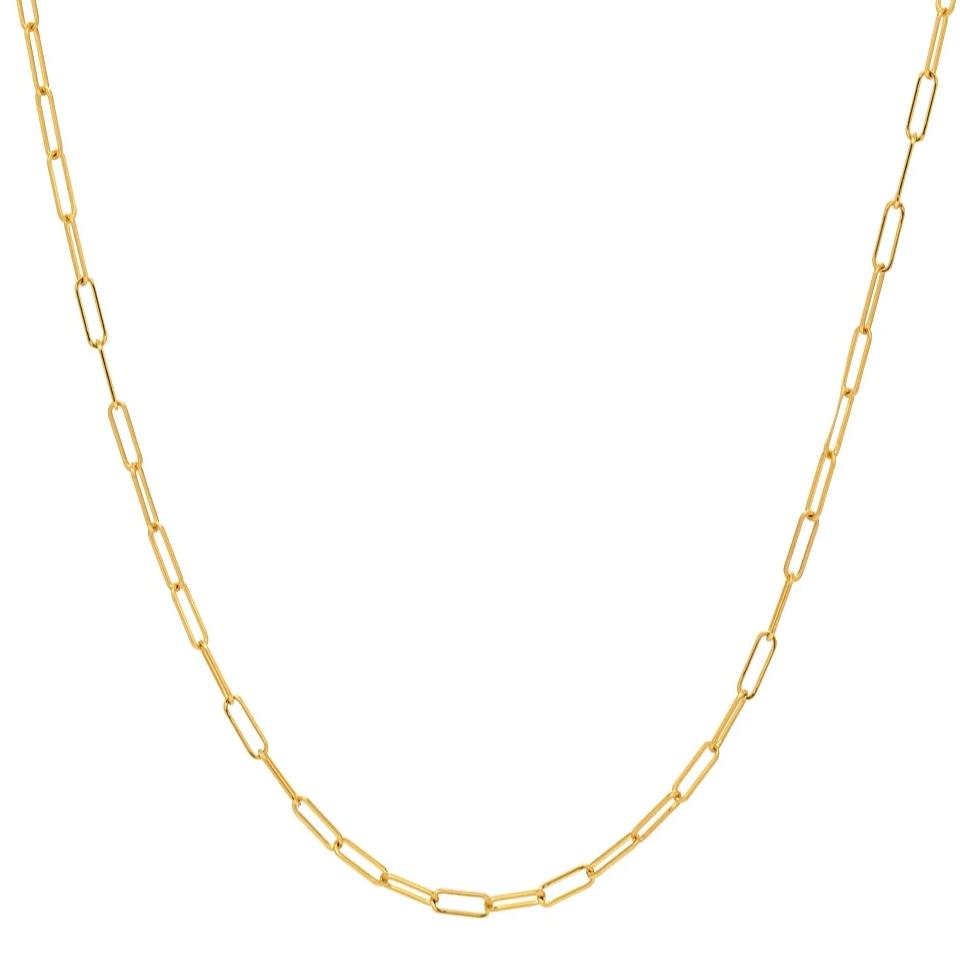 14kt Paper Clip Link Chain Necklace