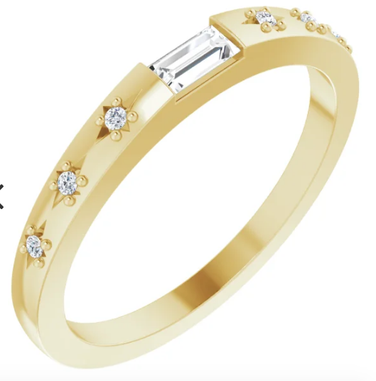 14K 1/8 CTW Diamond Stackable Ring available in Rose gold, Yellow Gold and White Gold
