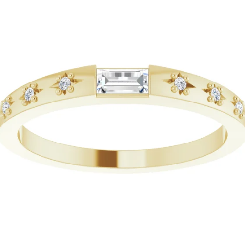 14K 1/8 CTW Diamond Stackable Ring available in Rose gold, Yellow Gold and White Gold