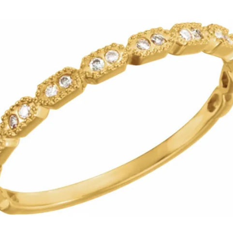 14K Gold .08 CTW Diamond Stacking Ring in Yellow Gold, White Gold and Rose Gold