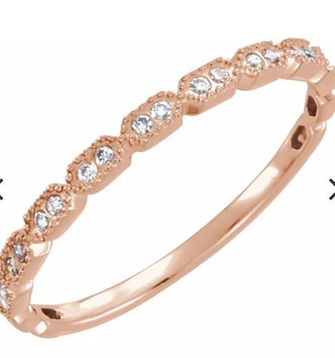14K Gold .08 CTW Diamond Stacking Ring in Yellow Gold, White Gold and Rose Gold