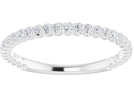 14K Ring  1/4 CTW Diamond Rope Anniversary Band in White Gold, Yellow Gold and Rose Gold