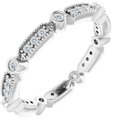 14K  Ring 1/4 CTW Diamond Eternity Band available in White Gold and Yellow Gold