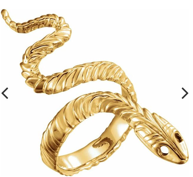 14K Yellow Snake Ring