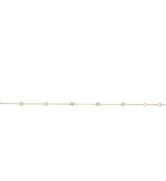 14K gold 1/4 CTW Diamond Bezel-Set 5-Station Bracelet  available in white and yellow gold