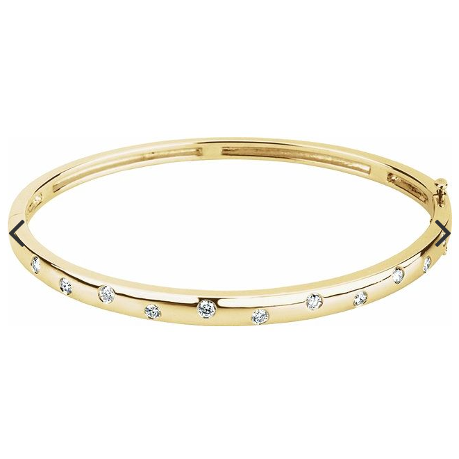 14K Yellow 1/2 CTW Diamond Bangle Bracelet