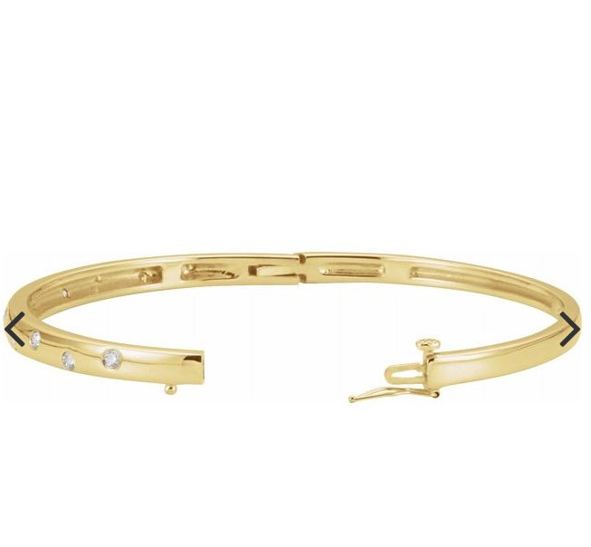 14K Yellow 1/2 CTW Diamond Bangle Bracelet