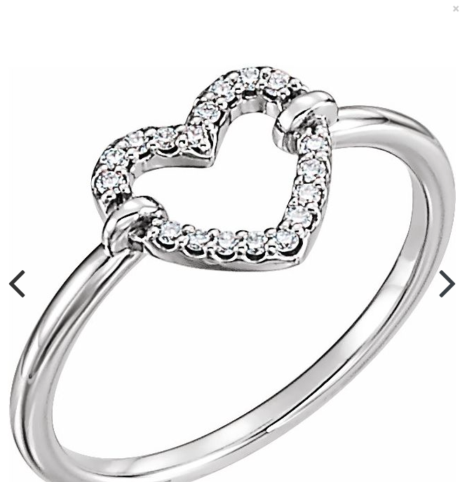 gold,yellow gold,white gold,rose gold .07 CTW Diamond Heart Ring