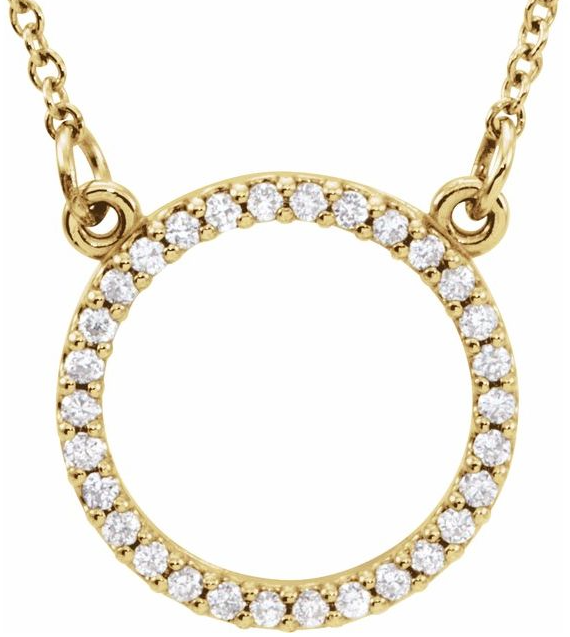 14K Yellow also available in white gold 1/8 CTW Diamond 16" Necklace