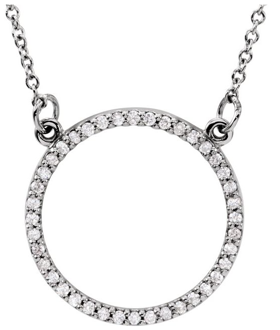 14K Yellow also available in white gold 1/8 CTW Diamond 16" Necklace
